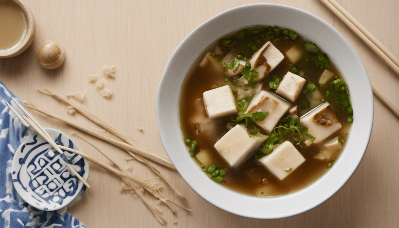 Miso Soup with Mozuku and Tofu