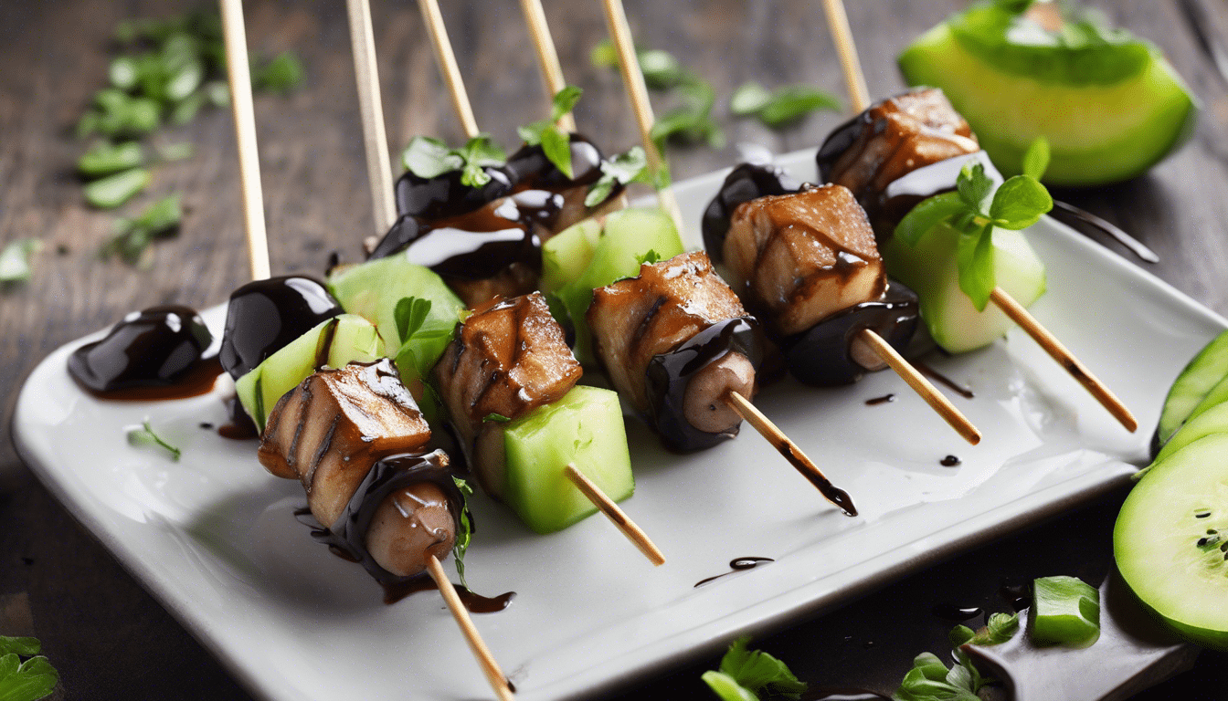 Mouse Melon and Balsamic Reduction Skewers