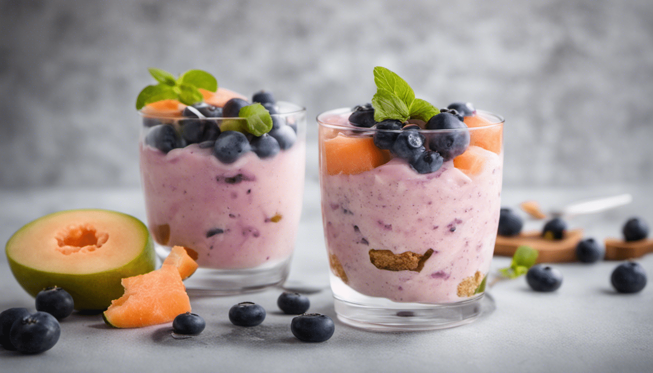 Musk Melon and Blueberry Yogurt Parfait Recipe