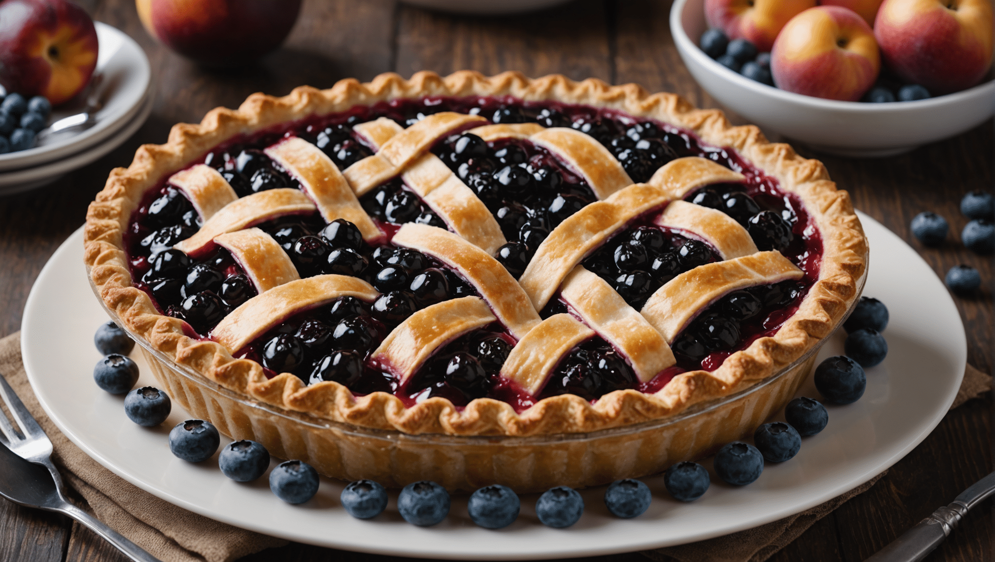 Nectarine-Blueberry Pie