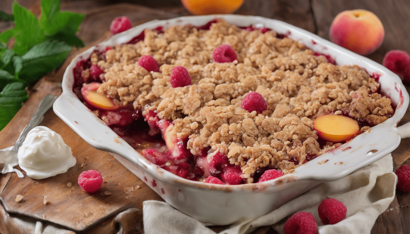 Nectarine and Raspberry Crisp