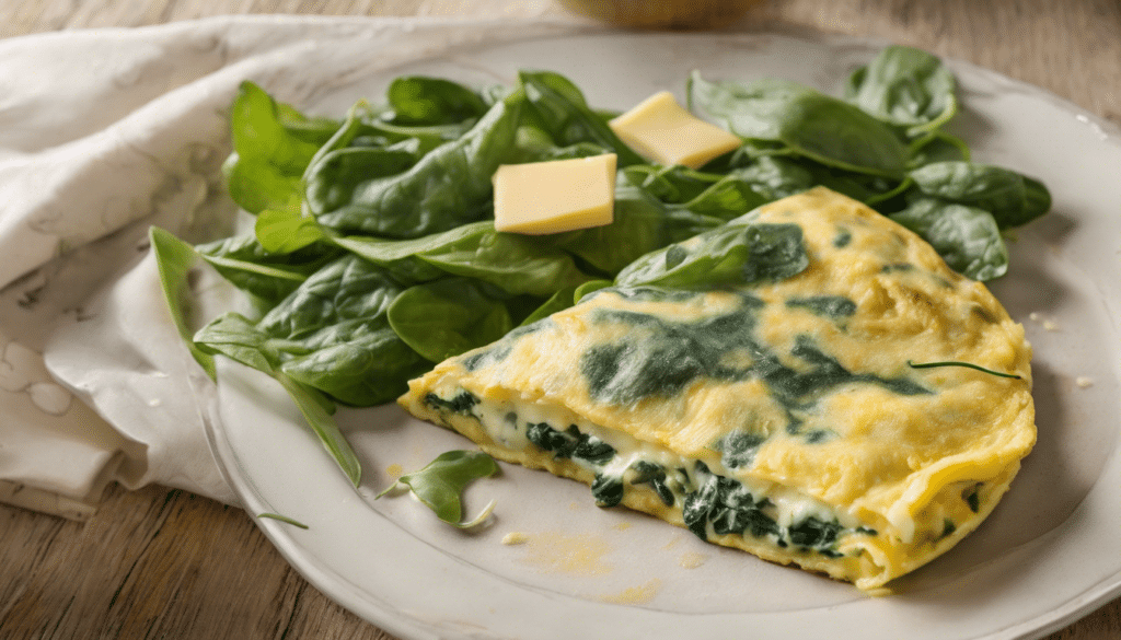 New Zealand Spinach and Cheese Omelette