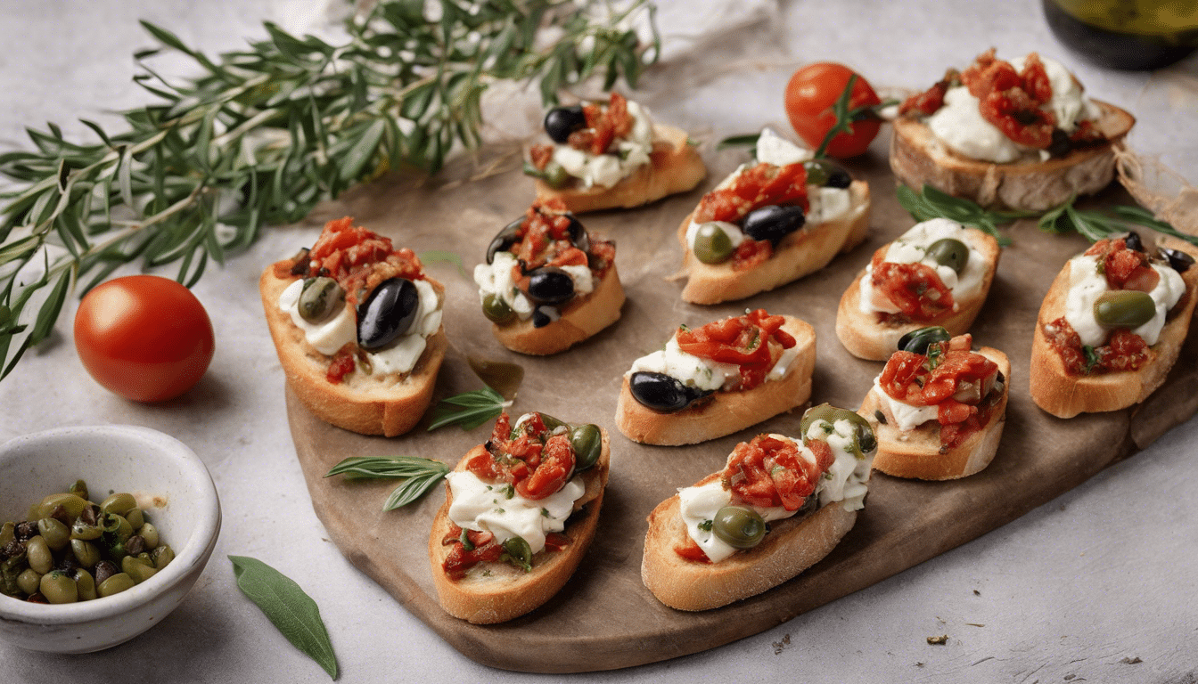 A delicious batch of Olive and Sun-Dried Tomato Bruschetta