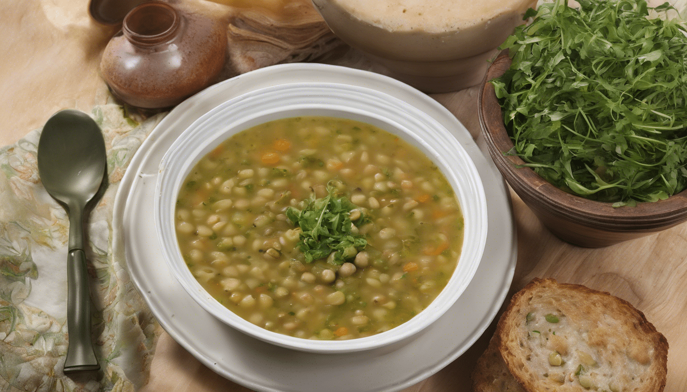 Palmyra sprouts and lentil soup