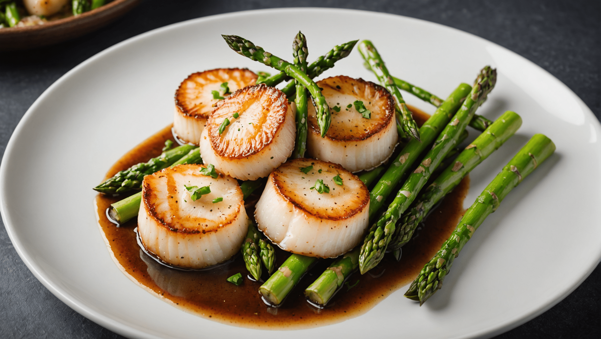 Pan-Seared Scallops with Prussian Asparagus