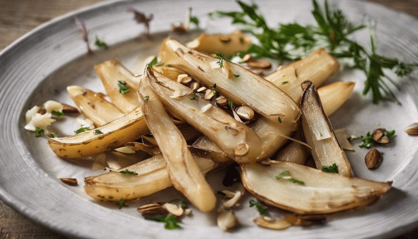 Pan-Fried Salsify with Garlic and Almonds