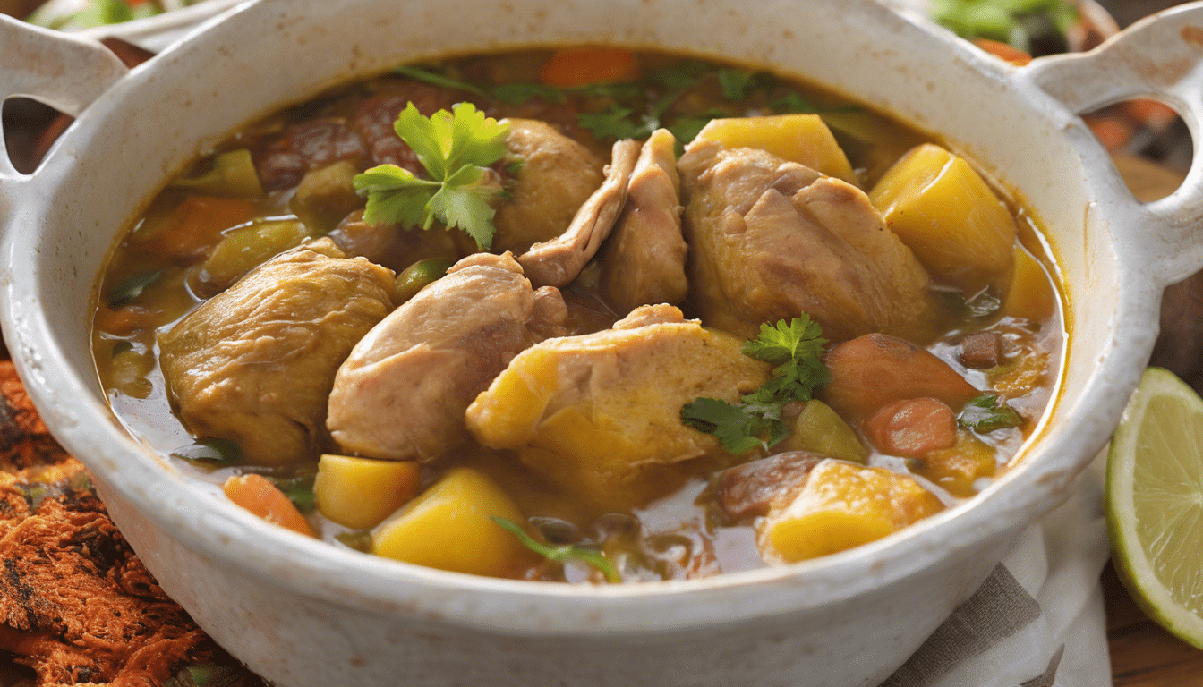 Panamanian sancocho (Chicken stew with Culantro)