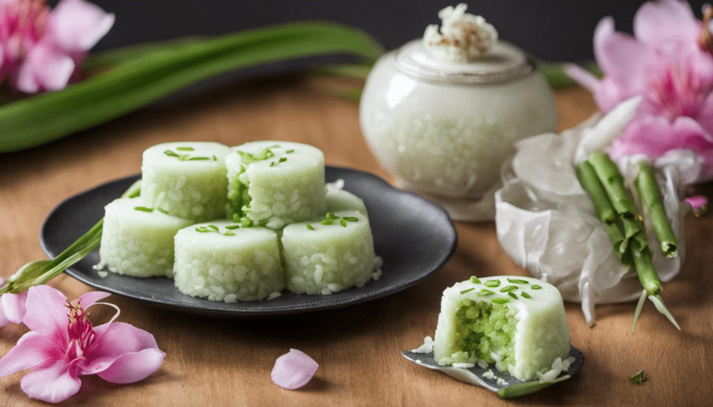 Pandan Flower Rice Cake