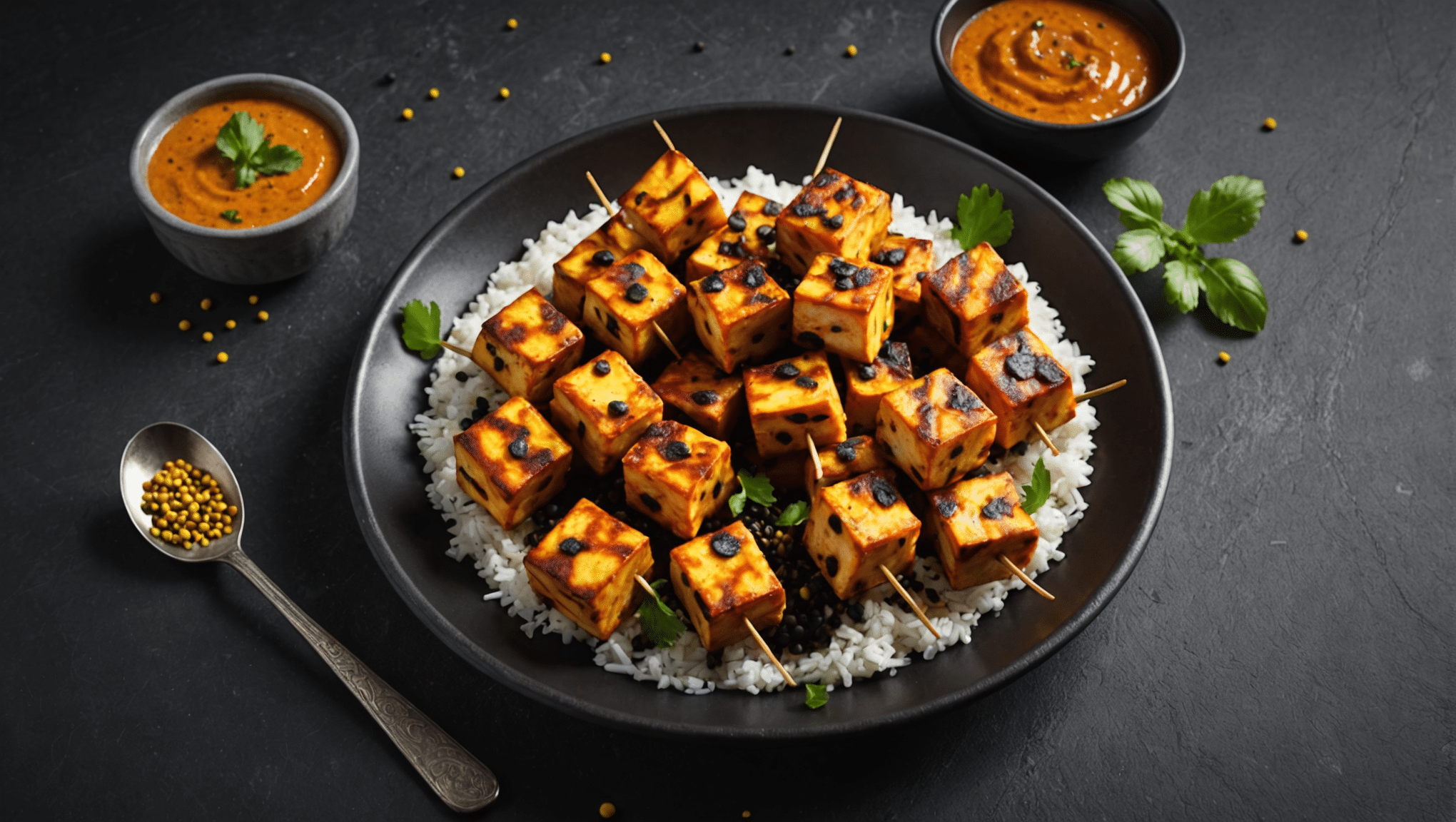 Paneer Tikka with Black Mustard Seeds