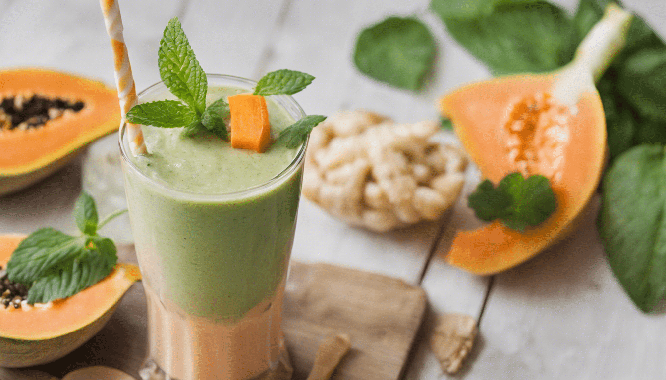 Papaya Ginger Mint Smoothie