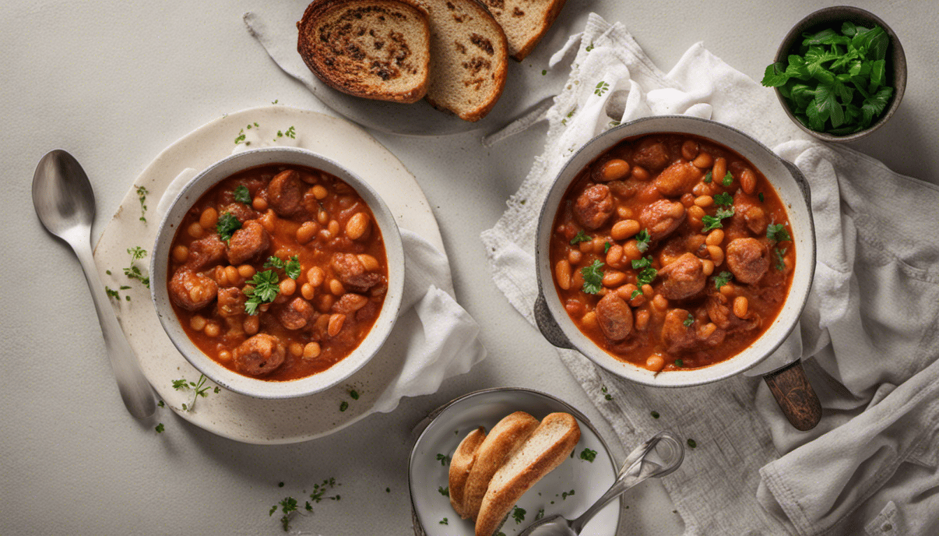 Paprika Bean Stew with Sausages
