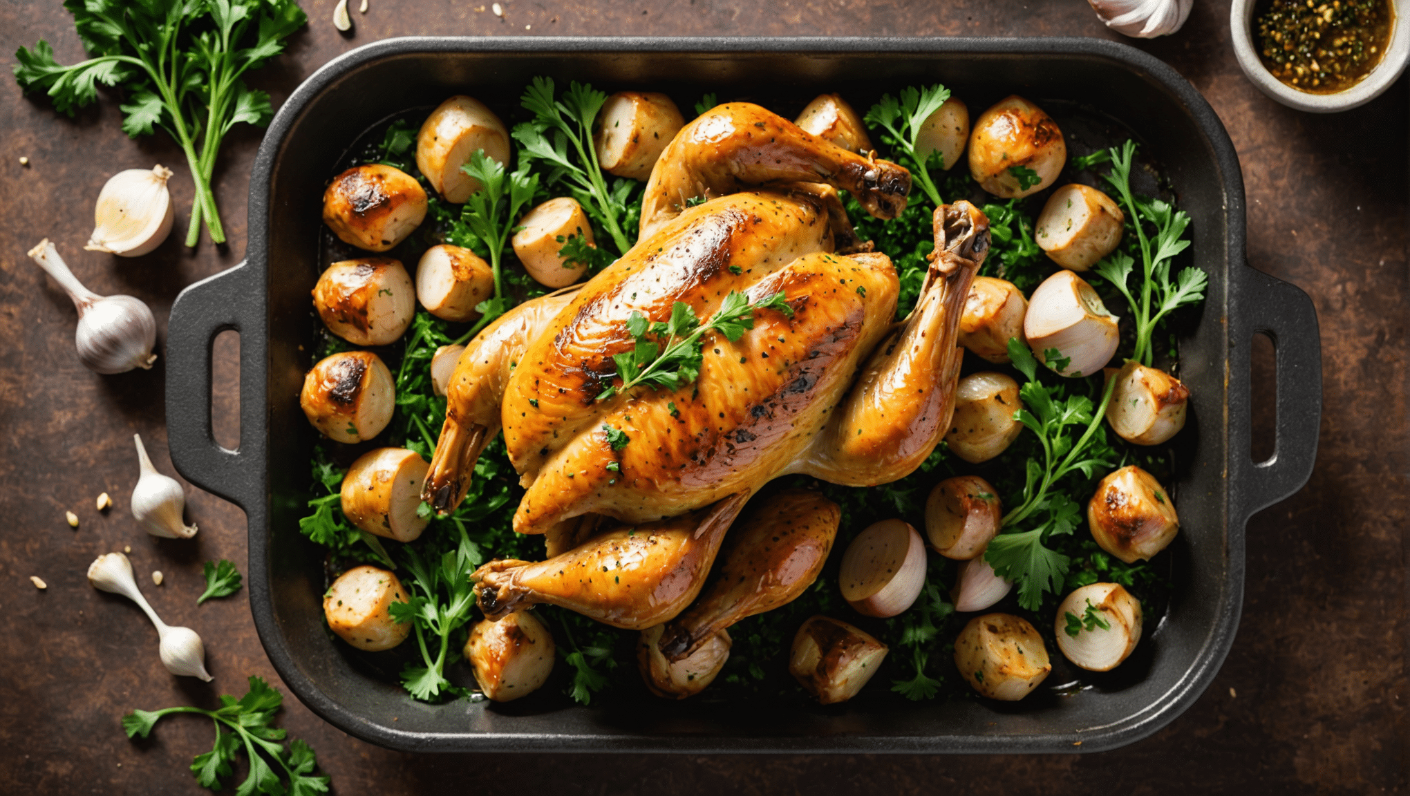 Parsley and Garlic Roasted Chicken