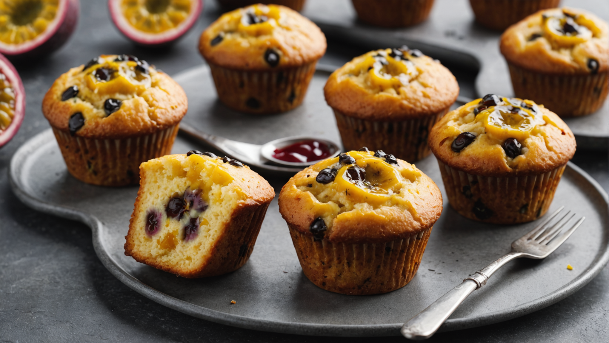 Freshly baked Passionfruit Muffins