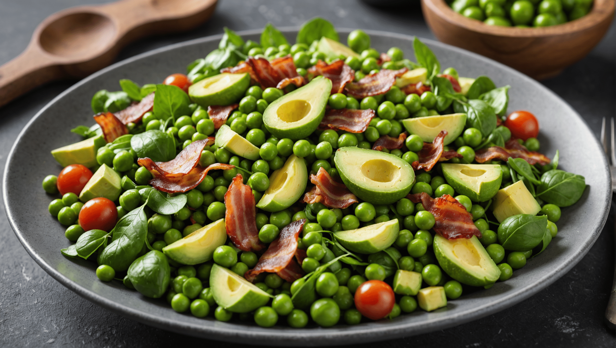 Pea, Avocado, and Bacon Salad