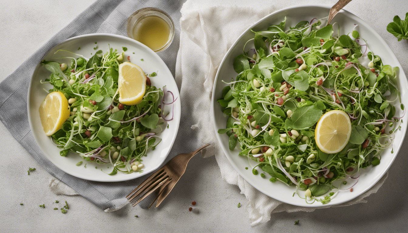 Pea Sprouts Salad with Lemon Vinaigrette