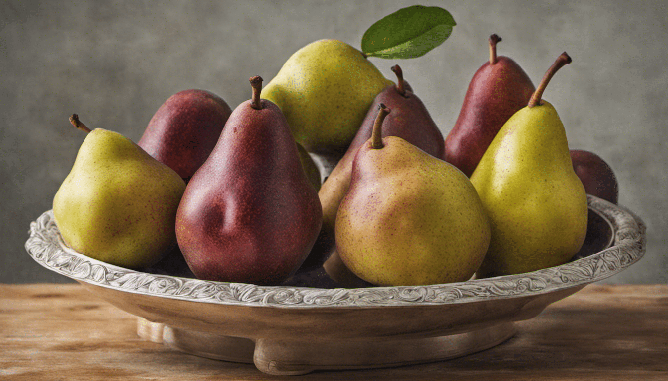 Juicy pear on a simple background