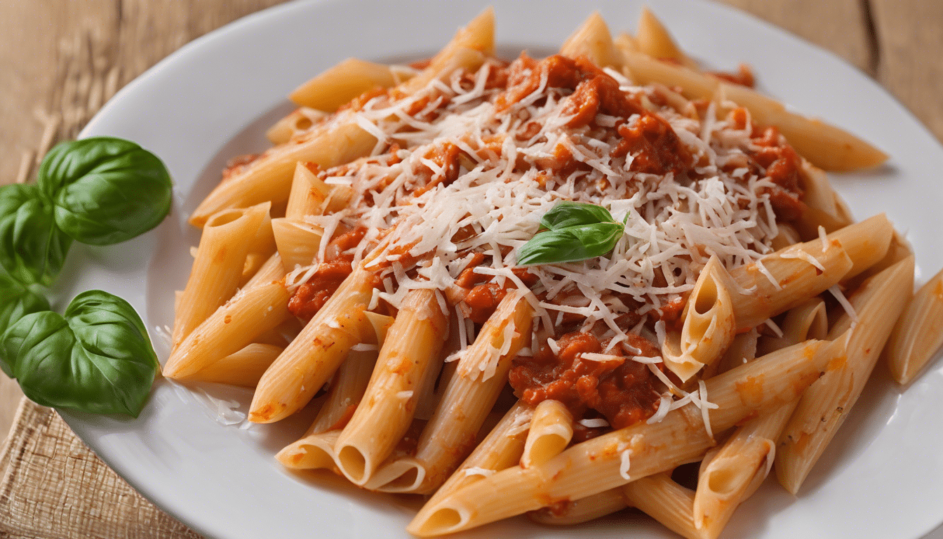 Penne Pasta with Fingerroot and Spicy Tomato Sauce