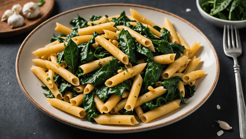 Penne with Swiss Chard and Garlic