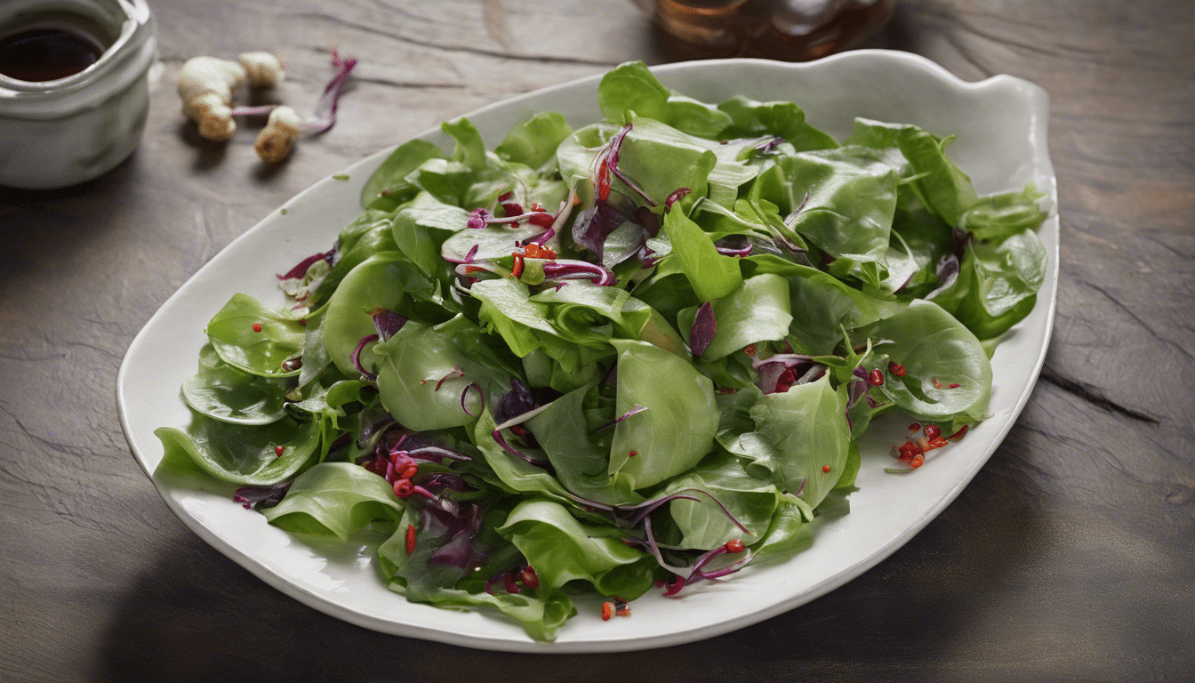 Perilla Leaf Salad with Ginger Soy Dressing
