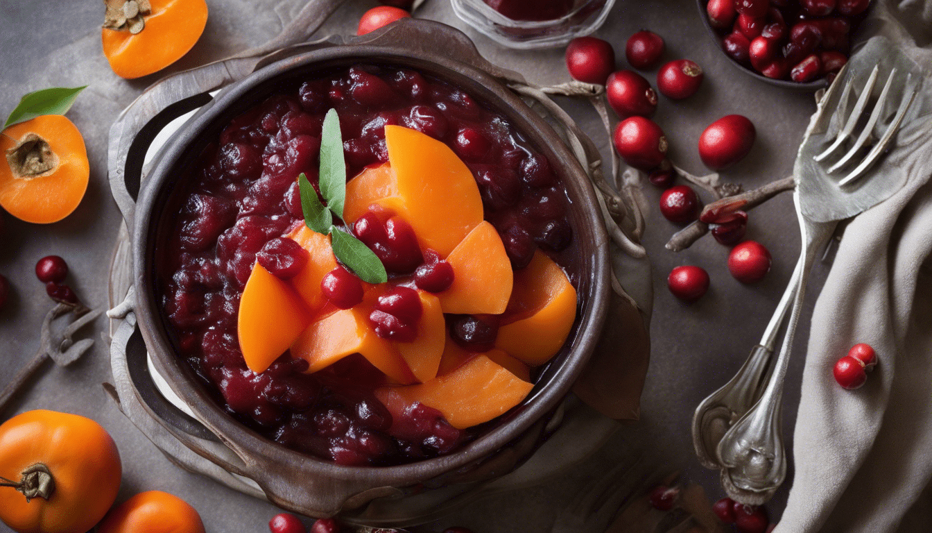 Homemade Persimmon and Cranberry Sauce