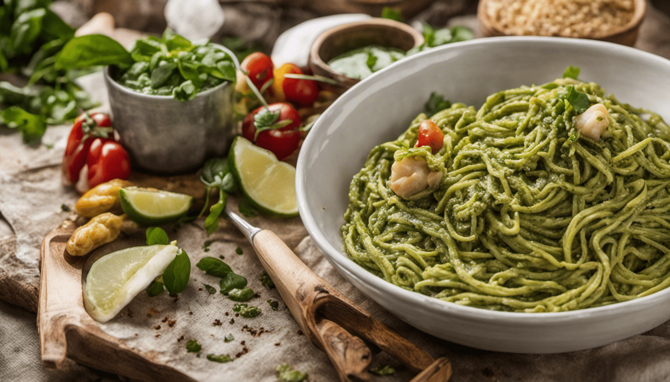 Peruvian Pesto(Tallarines Verdes) with Huacatay