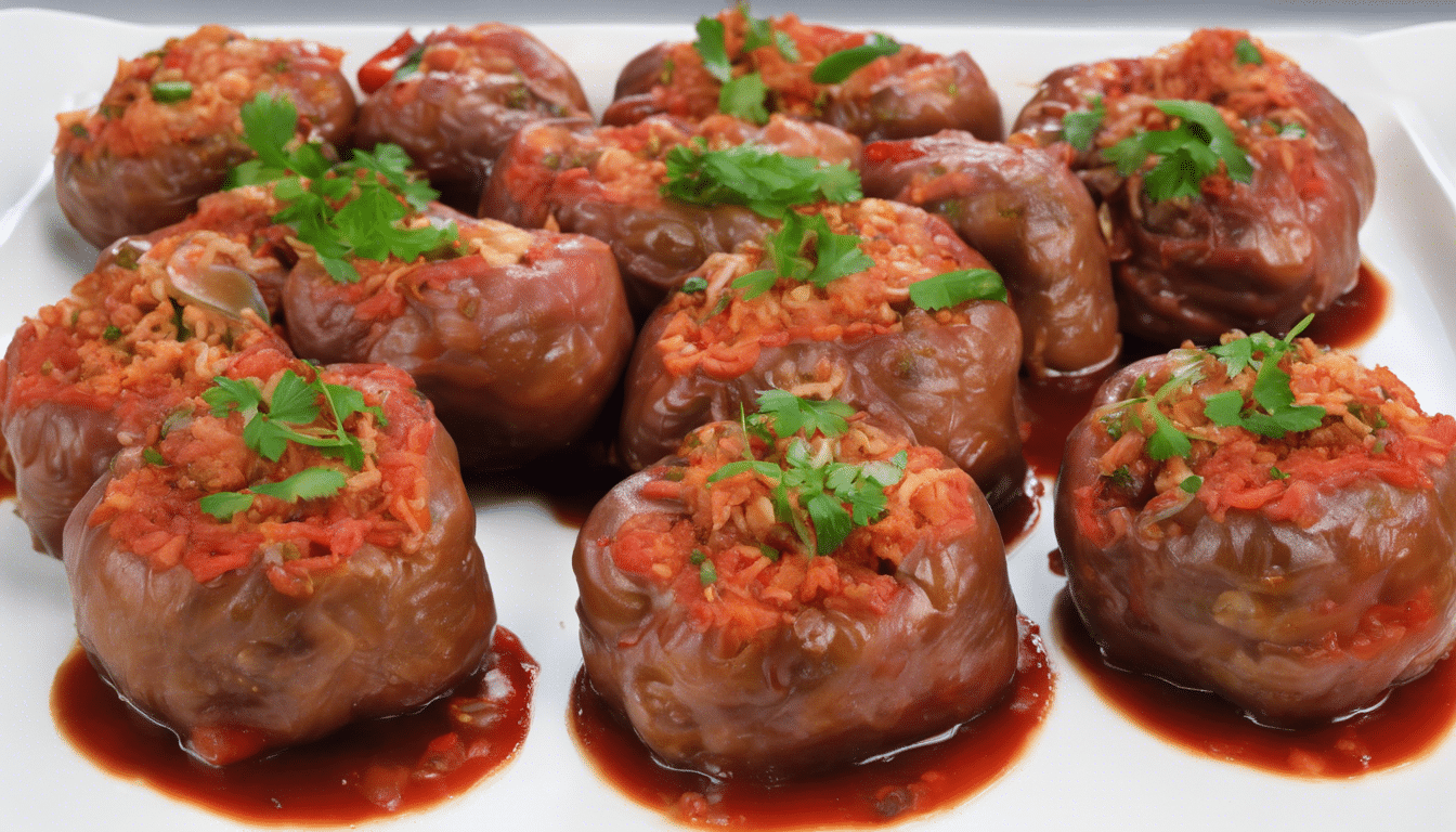 Pimientos Stuffed with Rice and Meat