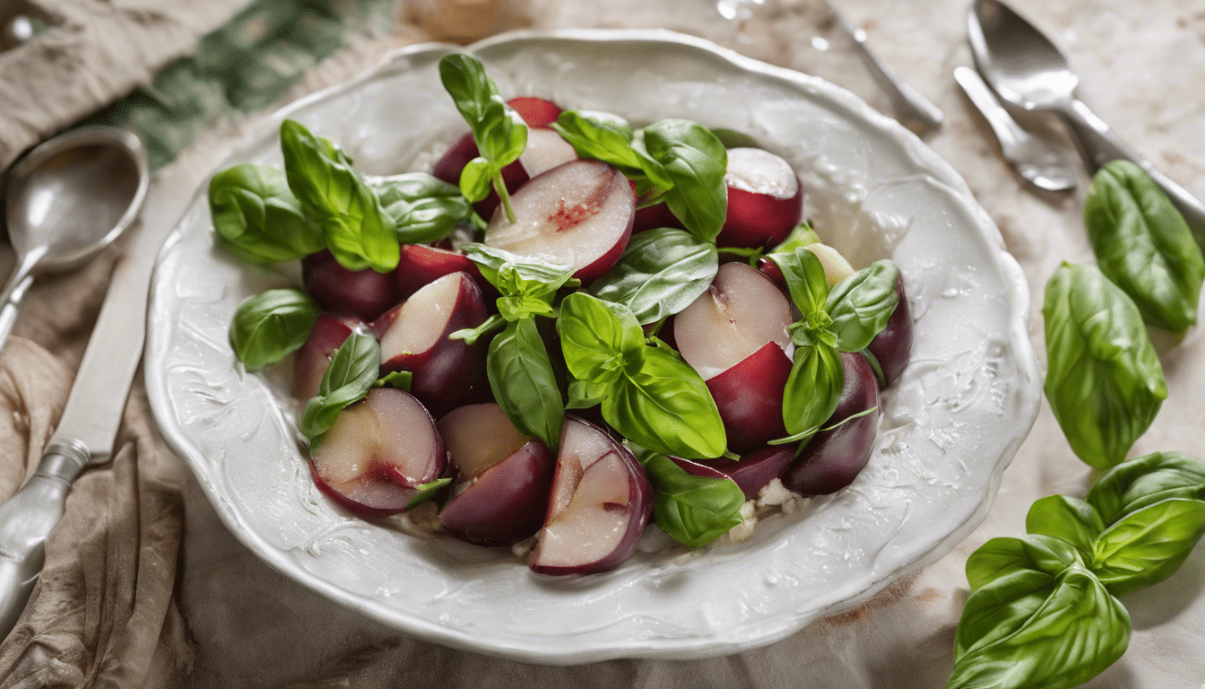 Plumcot and Basil Salad