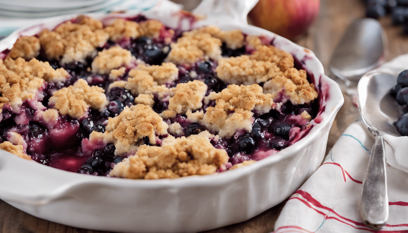 Plumcot and Blueberry Crumble