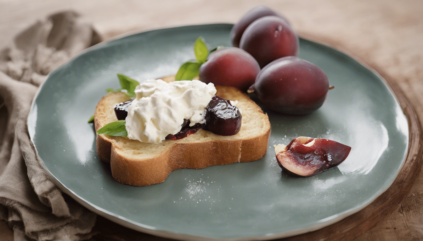 Plumcot and Ricotta Toast