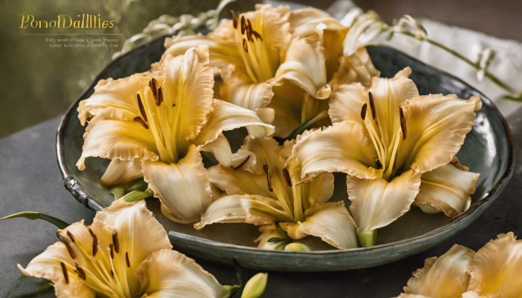 Poached Daylilies with Lemon and Honey Glaze