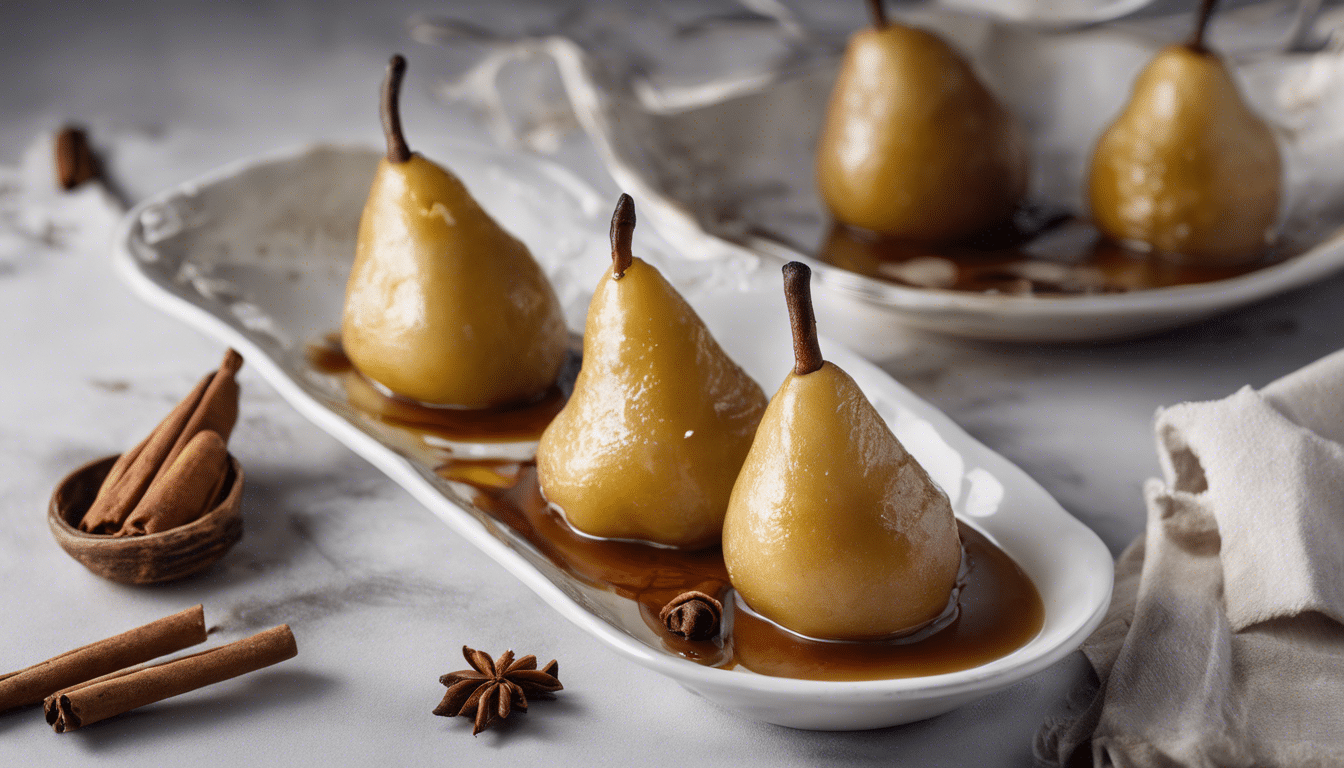Poached Pears with Olida and Cinnamon