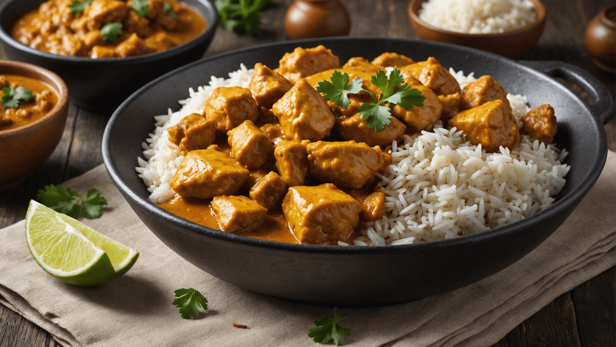 Pollo al curry con arroz