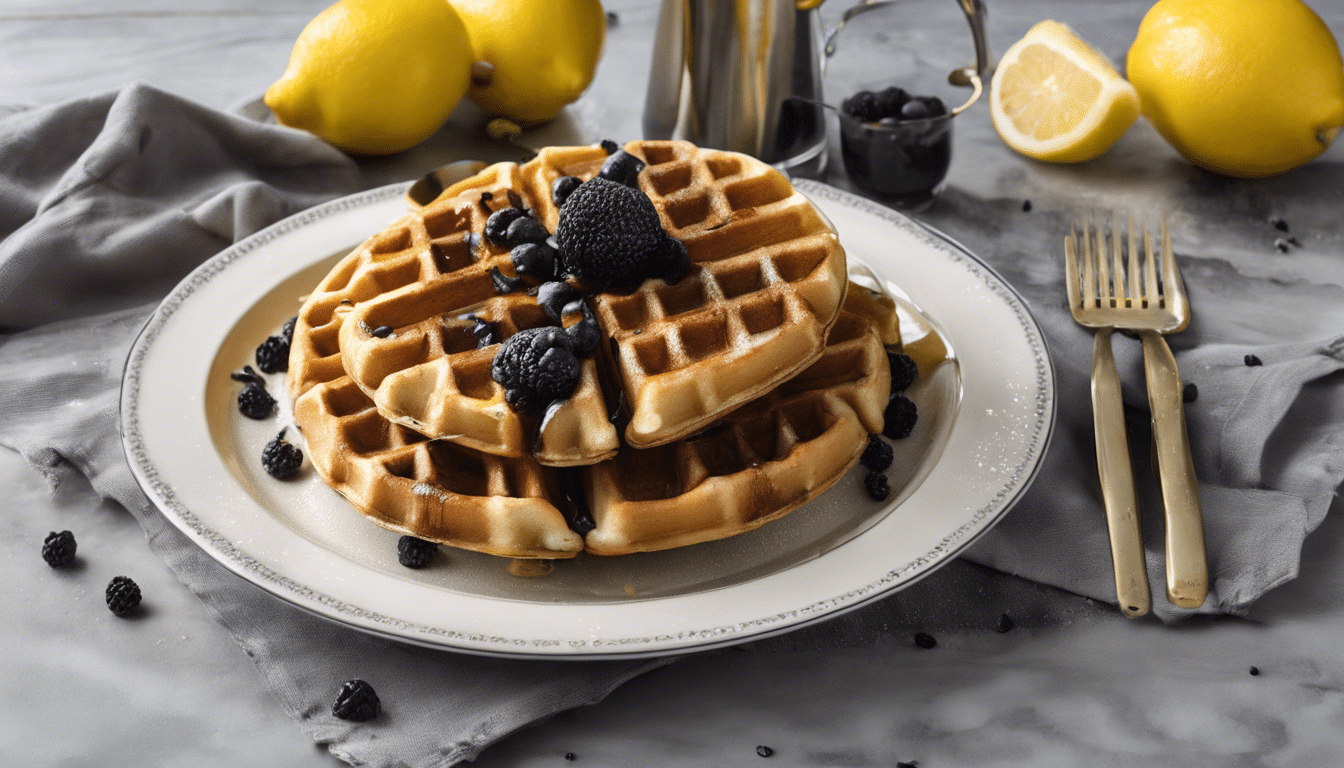 Delicious Poppy Seed and Lemon Zest Waffles served with mixed berries