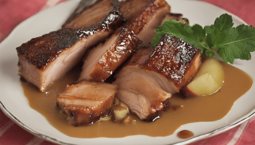 Pork Belly with Apple and Cider Sauce
