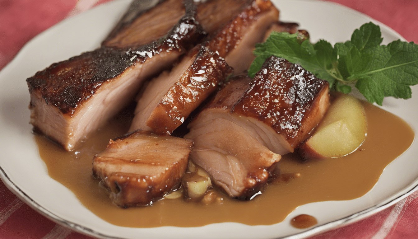 A delicious serving of Pork Belly with Apple and Cider Sauce