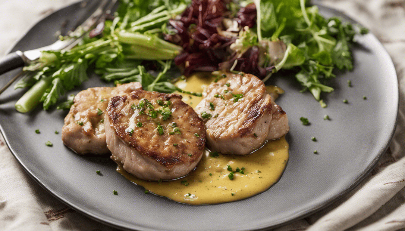 Pork Medallions with Chicory and Mustard Sauce