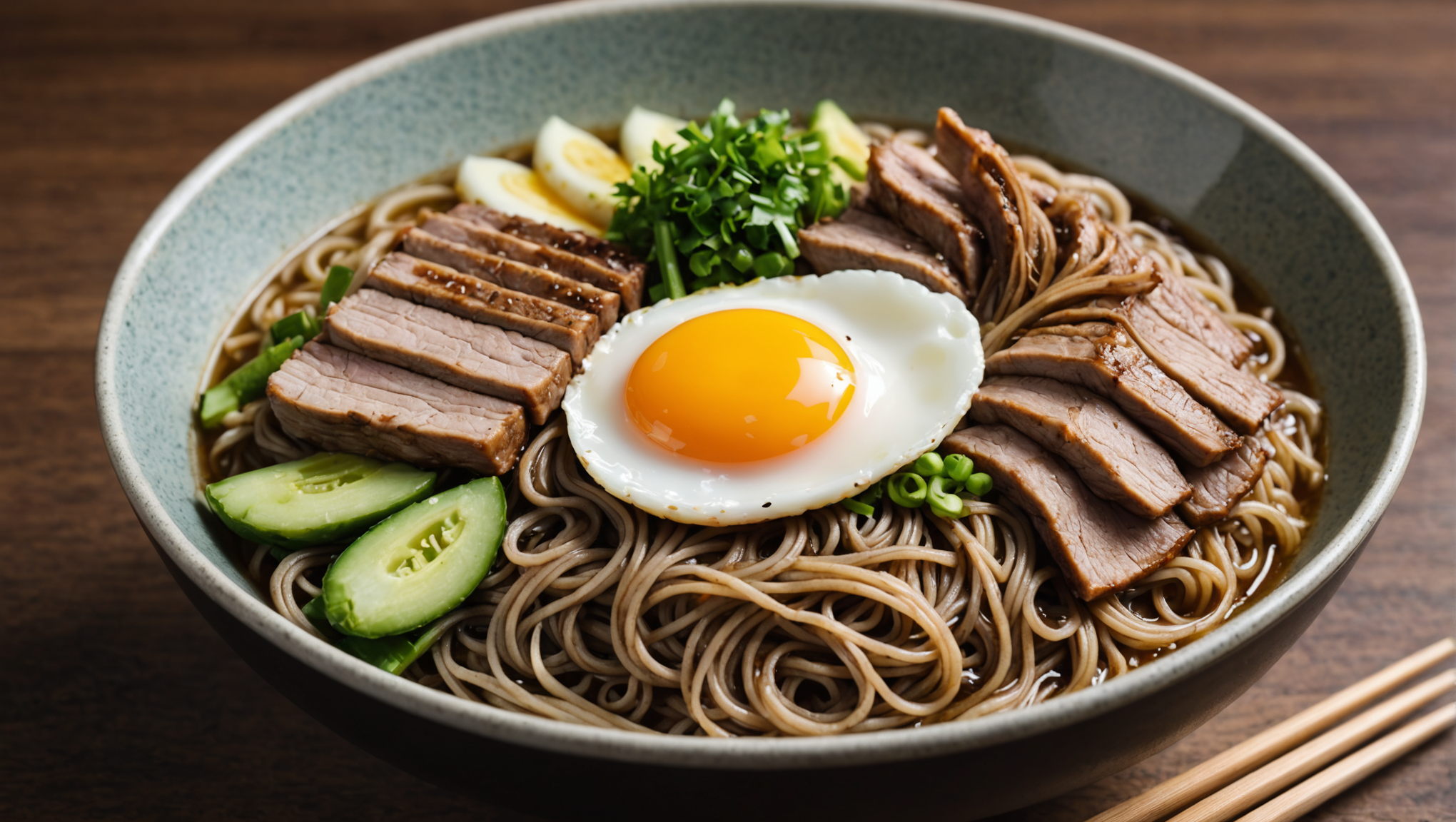 Pork and Egg Soba Noodles