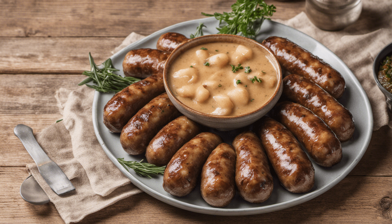 Pork and Sage Sausages with Onion Gravy