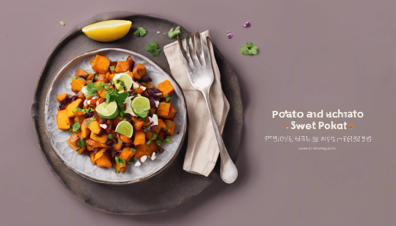 Potato and Sweet Potato Chaat on a plate