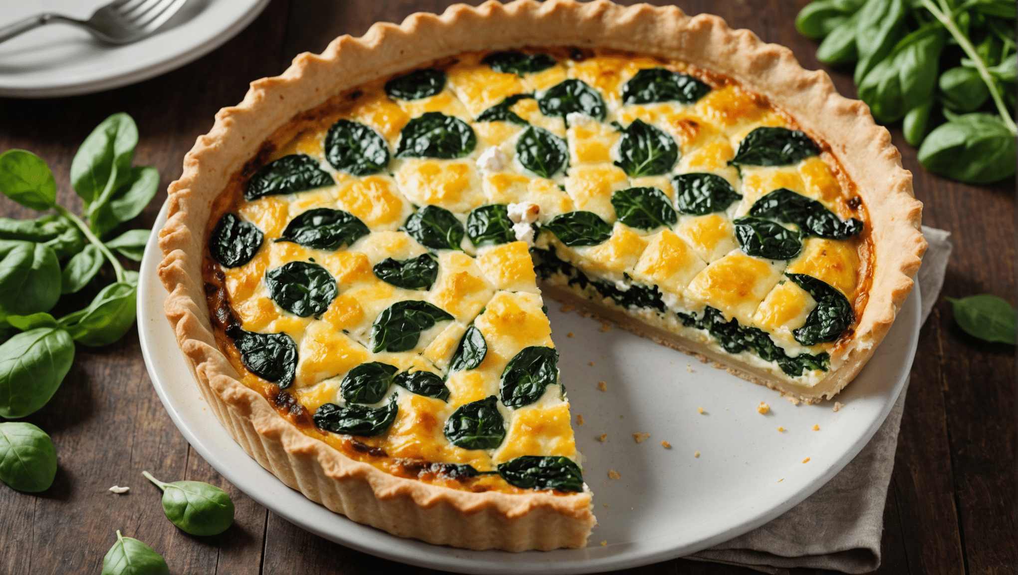 Prairie Turnip, Spinach, and Feta Quiche