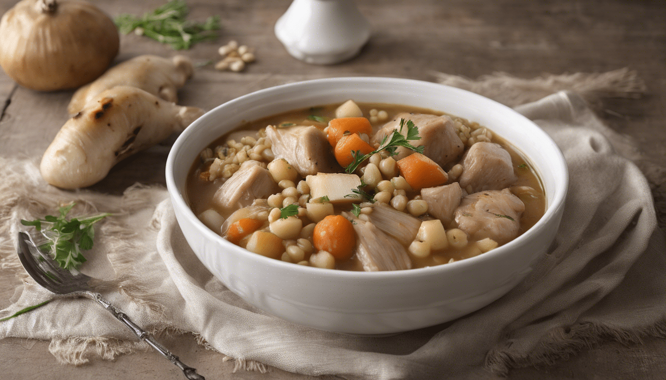 Prairie Turnip Stew with Chicken and Barley