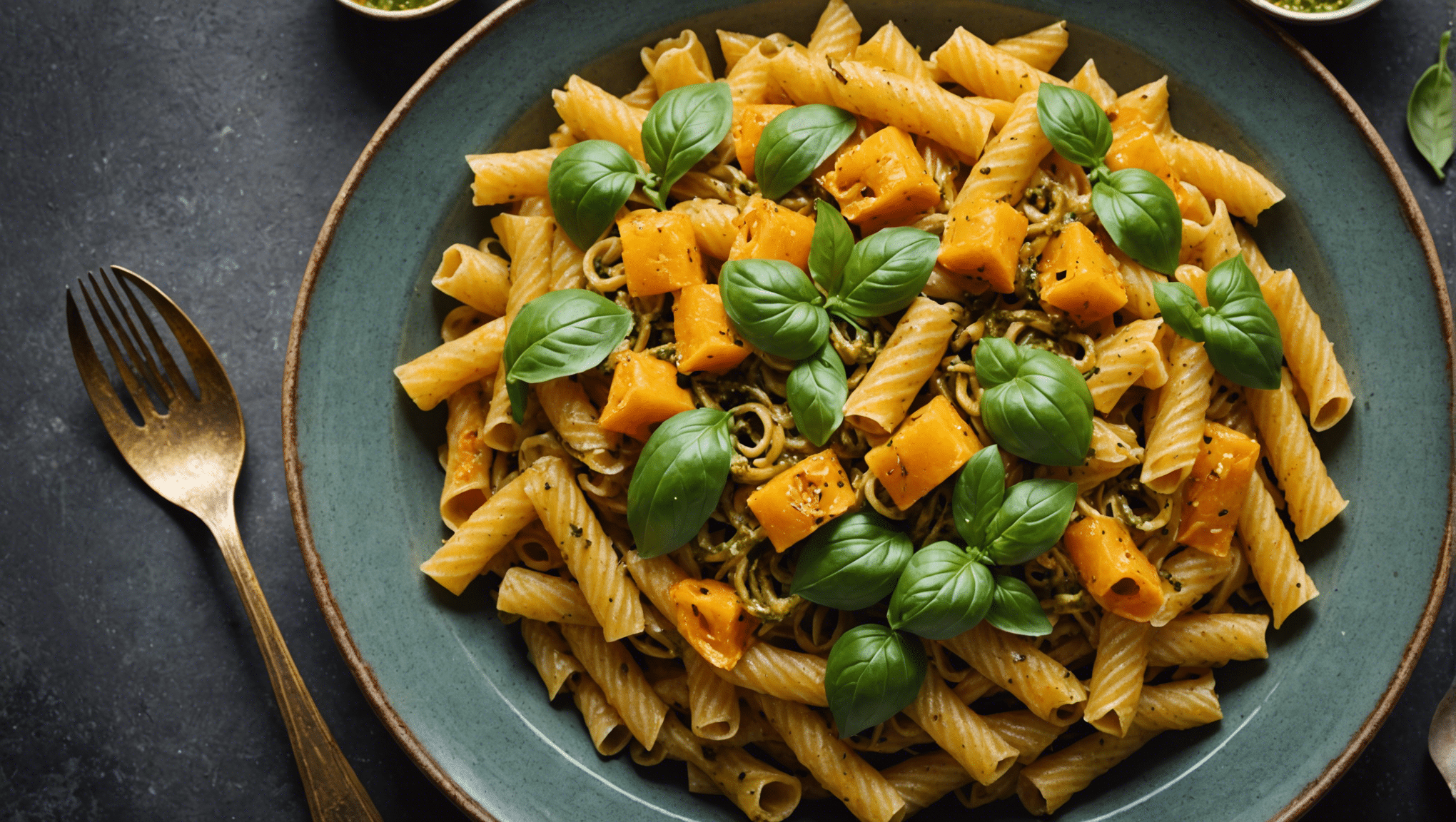 Pumpkin Flower Pesto Pasta dish