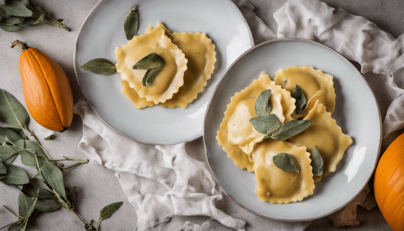 Pumpkin Ravioli with Sage Butter Sauce