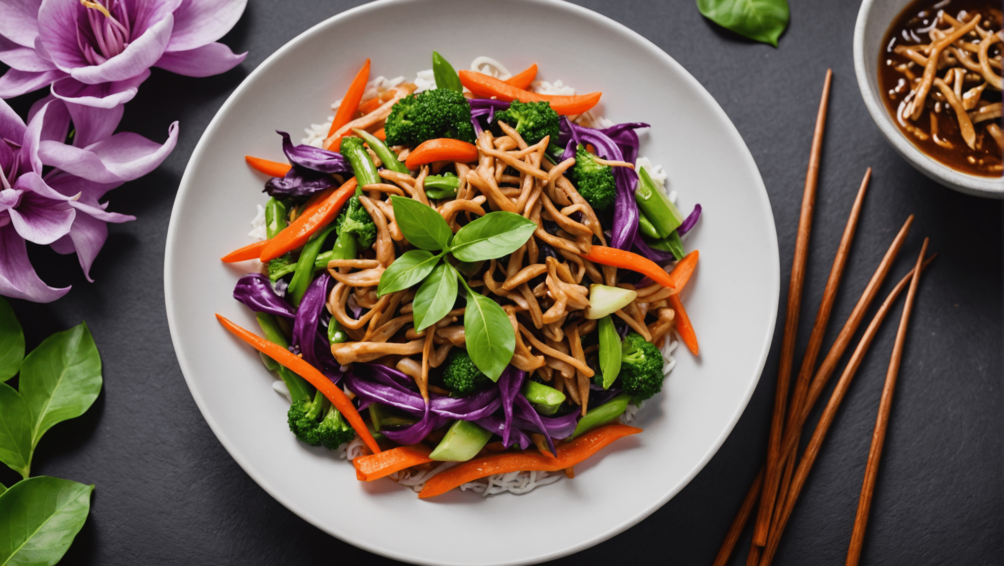 Purple Bauhinia and Vegetable Stir-fry