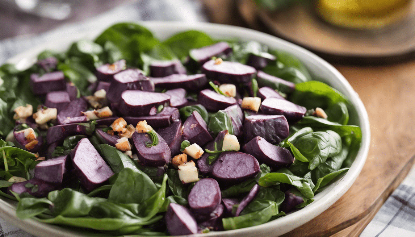 Purple Yam and Spinach Salad