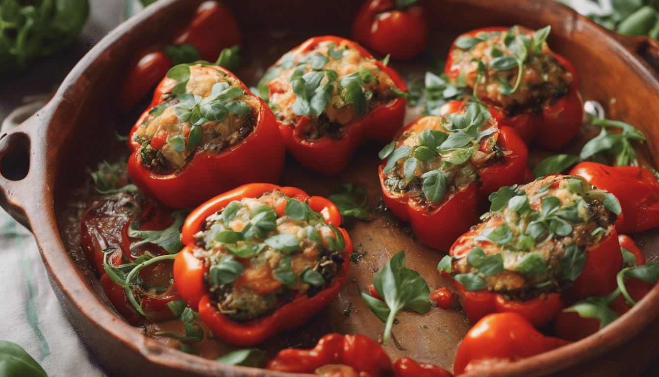 Purslane and Tomato Stuffed Bell Peppers