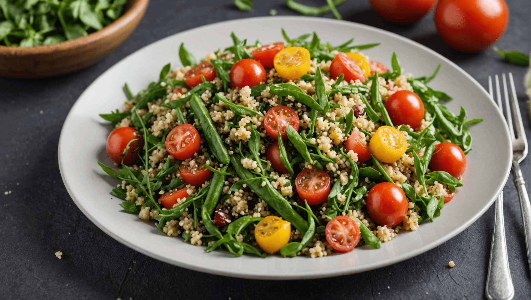 Quinoa Salad with Asparagus and Tomatoes