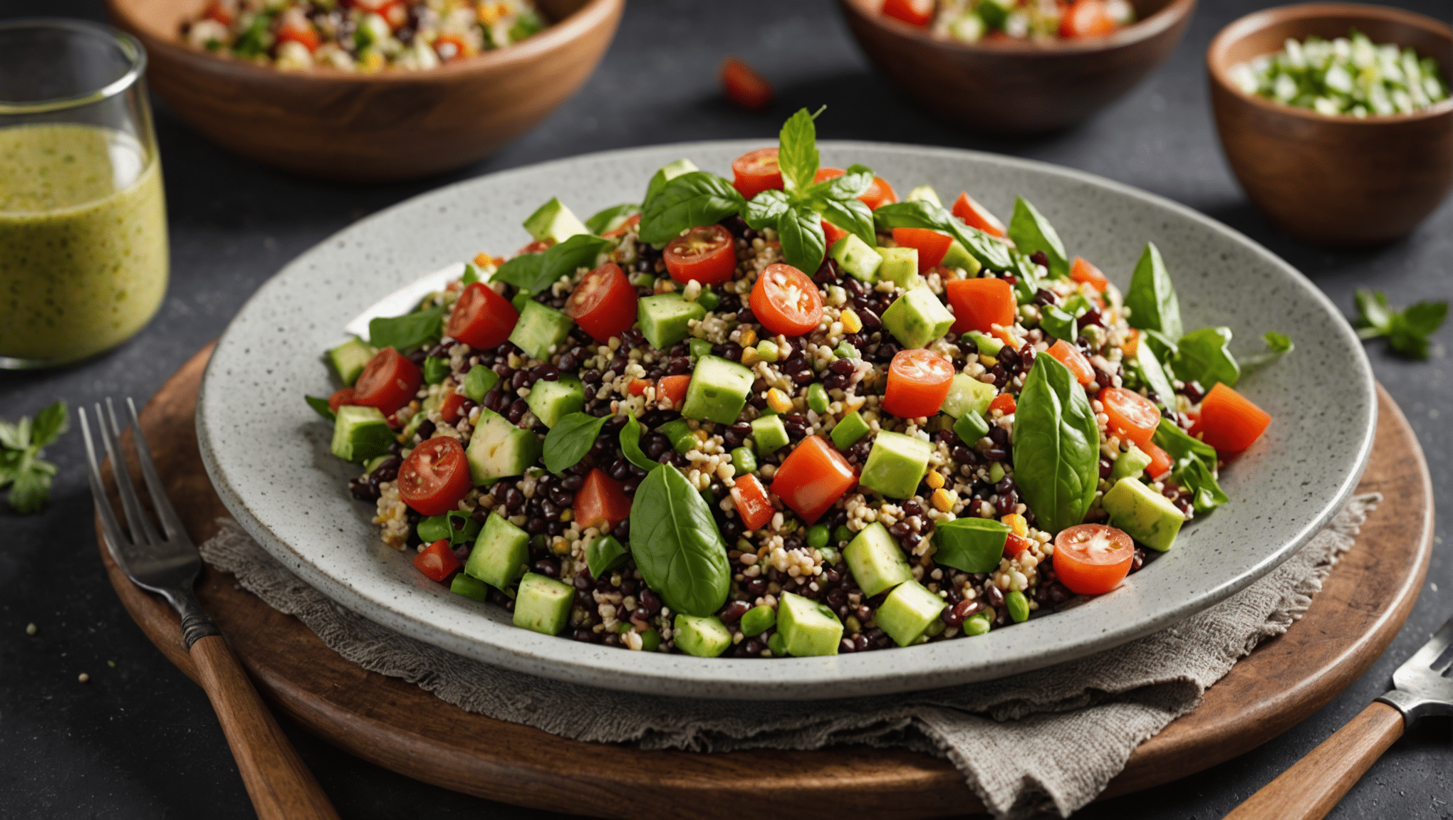 Quinoa Salad with Huacatay Dressing