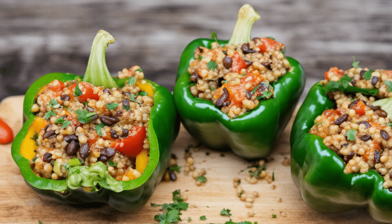 Quinoa and Lentil Stuffed Peppers