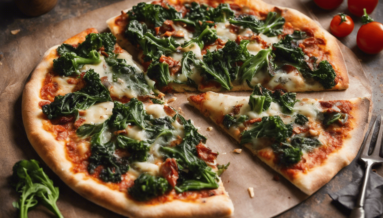 Rapini and Sun-dried Tomato pizza